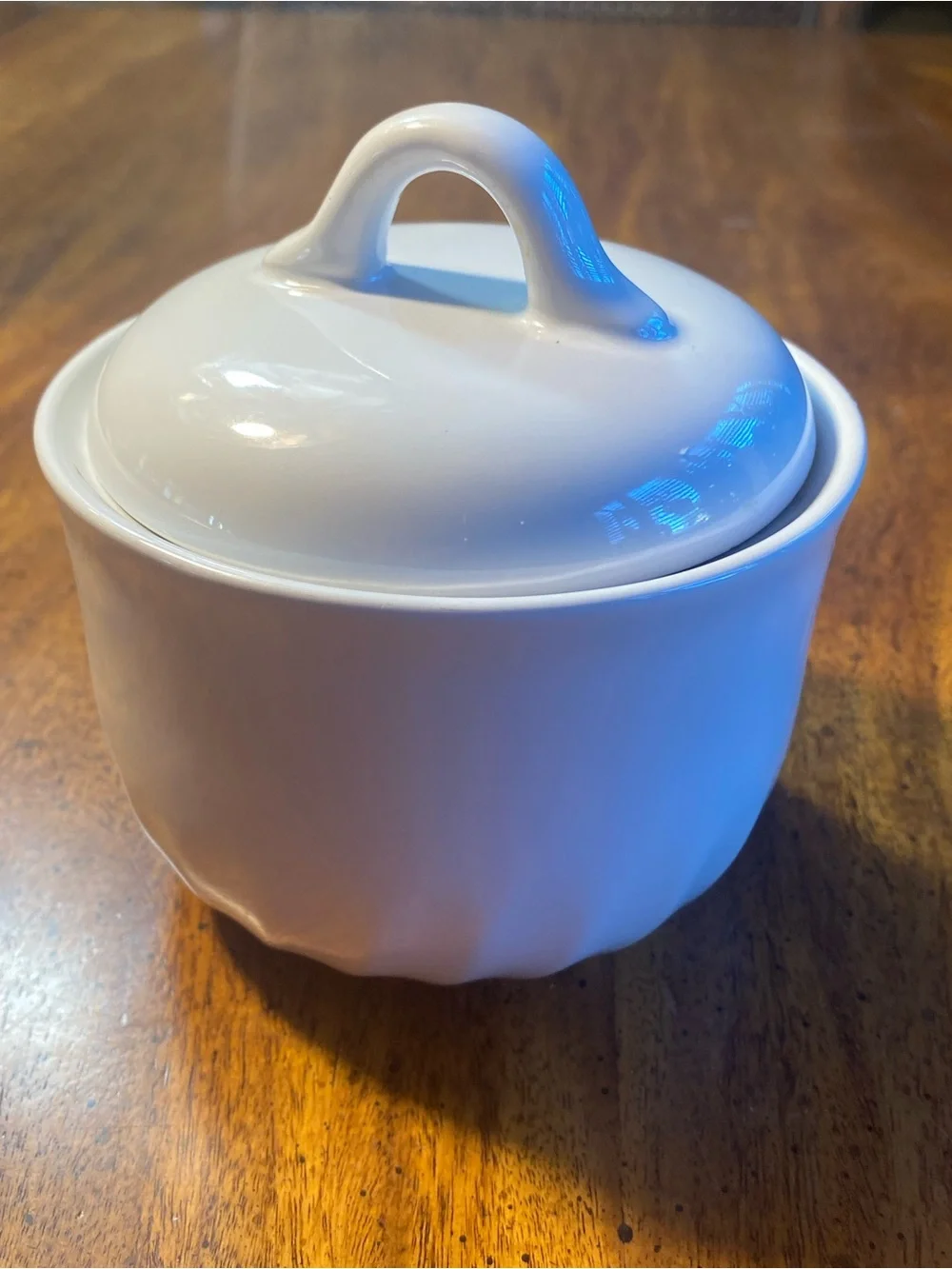 Corelle White Swirl Enhancement Covered Sugar Bowl